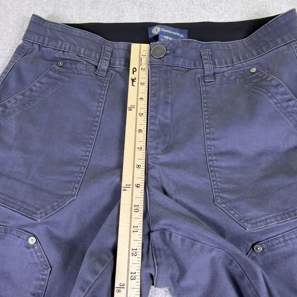 Democracy Pants Women Size 16W Gray Ab Solution Straight Utility Double Knee